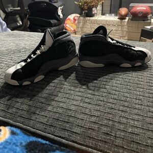 kids Black Gray and White Jordan 13 size 3Y